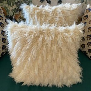 Faux fur Nicole Miller throw pillows